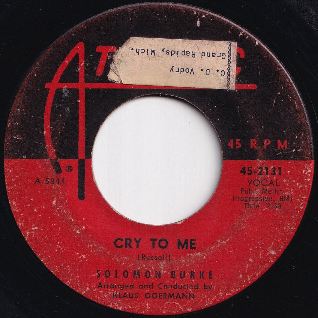 Solomon Burke - Cry To Me / I Almost Lost My Mind (7 inch Record / Used)