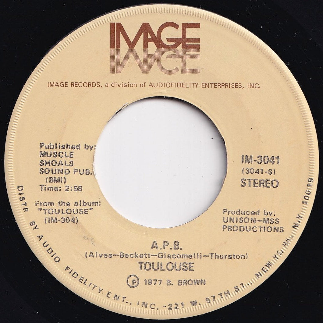 Toulouse - A.P.B. / Funkysation (7 inch Record / Used)