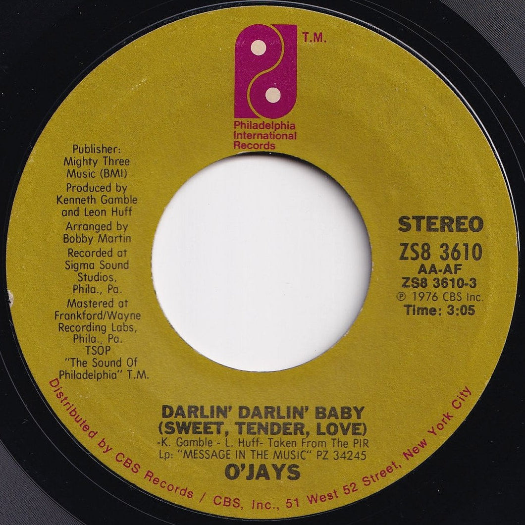 O'Jays - Darlin' Darlin' Baby (Sweet, Tender, Love) / A Prayer (7 inch Record / Used)