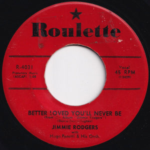 Jimmie Rodgers - Kisses Sweeter Than Wine / Better Loved You'll Never Be (7 inch Record / Used)