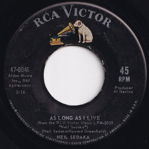 Neil Sedaka - Breaking Up Is Hard To Do / As Long As I Live (7 inch Record / Used)