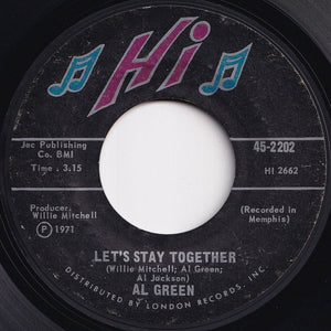 Al Green - Let's Stay Together / Tomorrow's Dream (7 inch Record / Used)