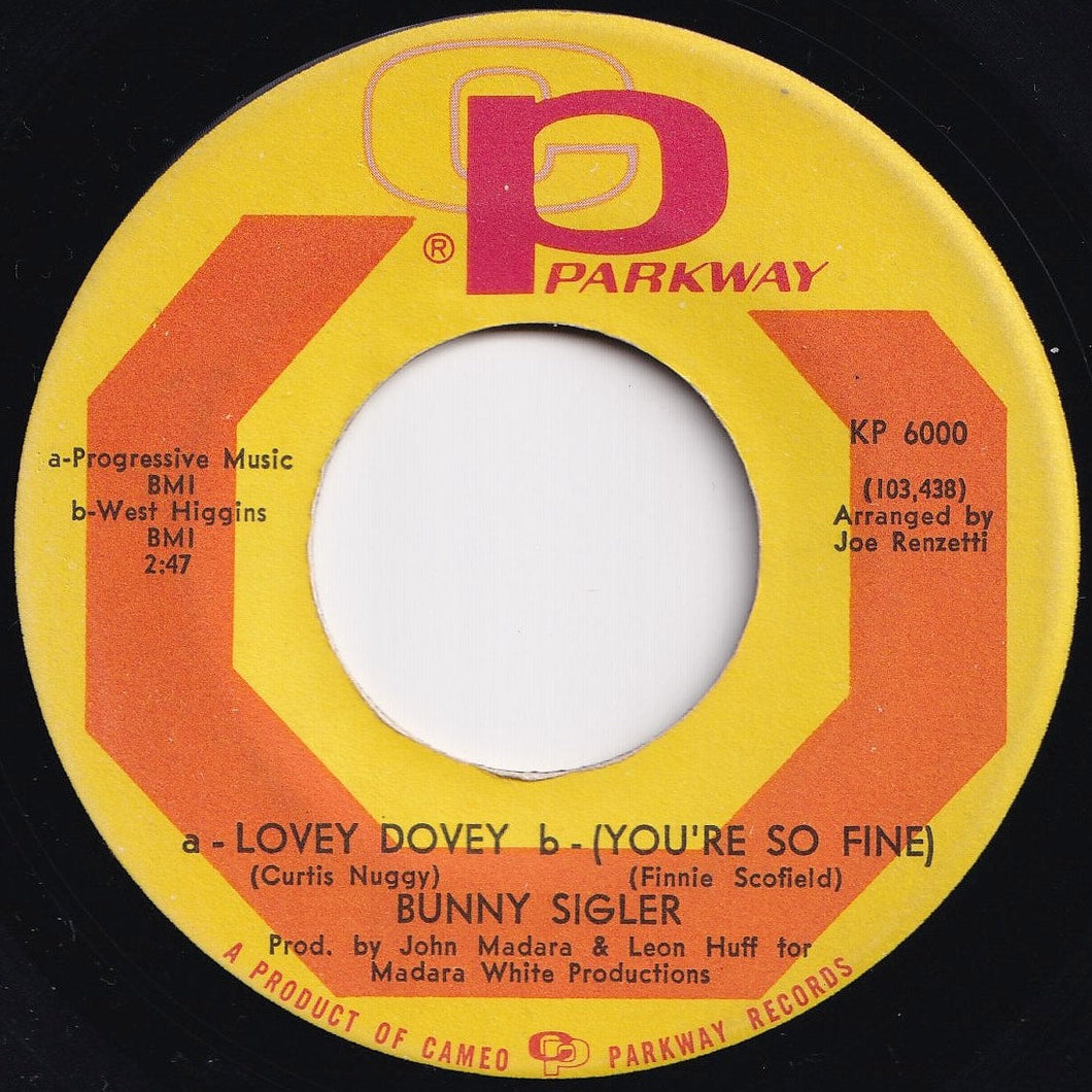 Bunny Sigler - Lovey Dovey & (You're So Fine) / Sunny Sunday (7 inch Record / Used)