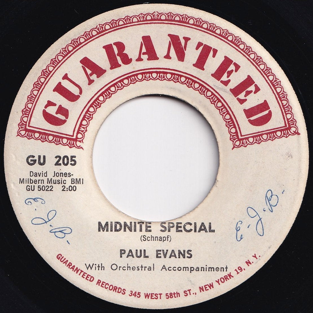 Paul Evans - Midnite Special / Since I Met You Baby (7 inch Record / Used)