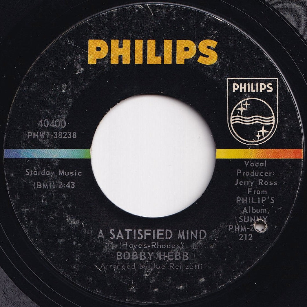 Bobby Hebb - A Satisfied Mind / Love, Love, Love (7 inch Record / Used)