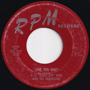 B. B. "Blues Boy" King And His Orchestra - Love You Baby / The Woman I Love (7 inch Record / Used)