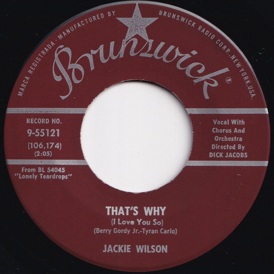 Jackie Wilson - That's Why (I Love You So) / Love Is All (7 inch Record / Used)