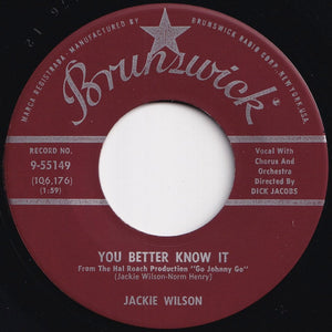 Jackie Wilson - You Better Know It / Never Go Away (7 inch Record / Used)