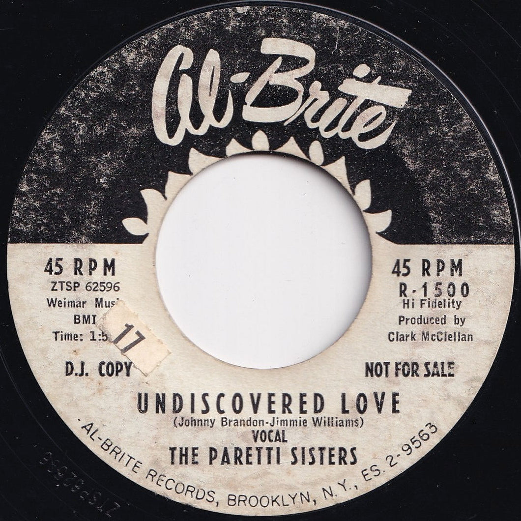 Paretti Sisters - Undiscovered Love / Look, But Do Not Touch, Cha-Cha (7 inch Record / Used)