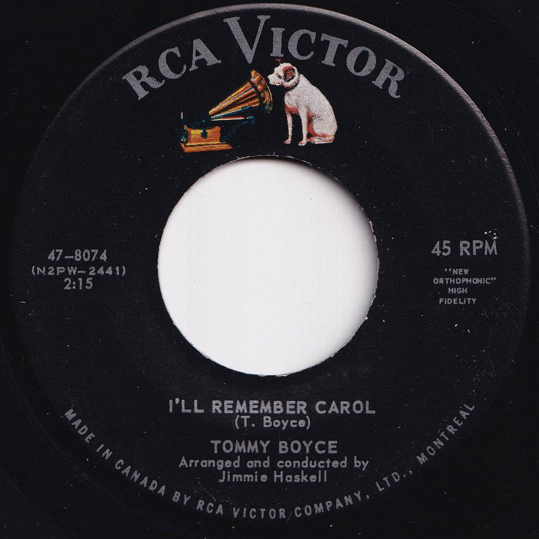 Tommy Boyce - I'll Remember Carol / Too Late For Tears (7 inch Record / Used)