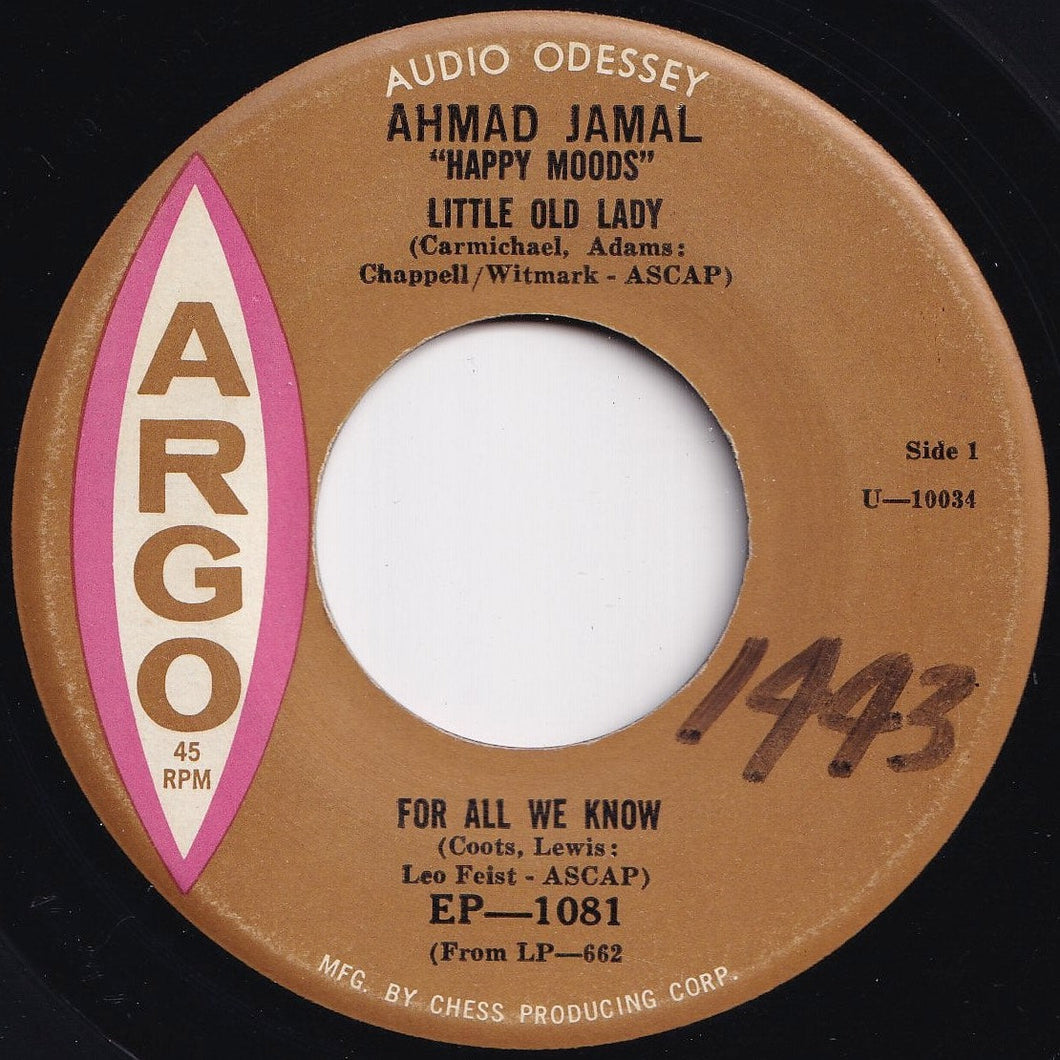 Ahmad Jamal - Little Old Lady; For All We Know / Time On My Hands; You'd Be So Easy To Love (7 inch Record / Used)