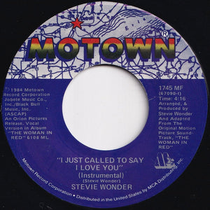 Stevie Wonder - I Just Called To Say I Love You / (Instrumental) (7 inch Record / Used)