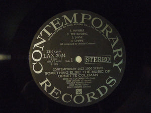 Ornette Coleman Something Else! The Music Of Ornette Coleman Contemporary Records LAX 3024